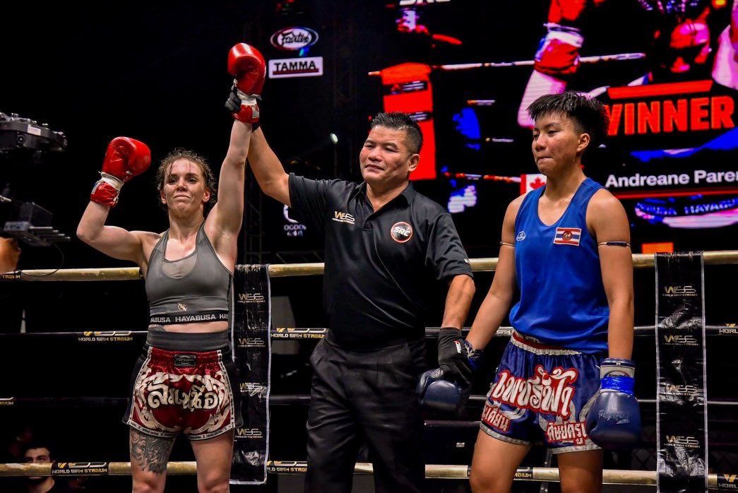 A referee announces the result in the SRC ring